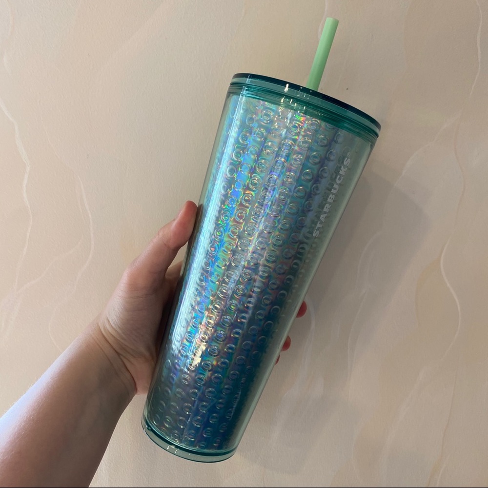 Starbucks Tumbler Bubble Iridescent Venti Mint NEW - Picture 3 of 5